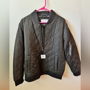 Calvin Klein Black Quilted Bomber Jacket NWT Size M
